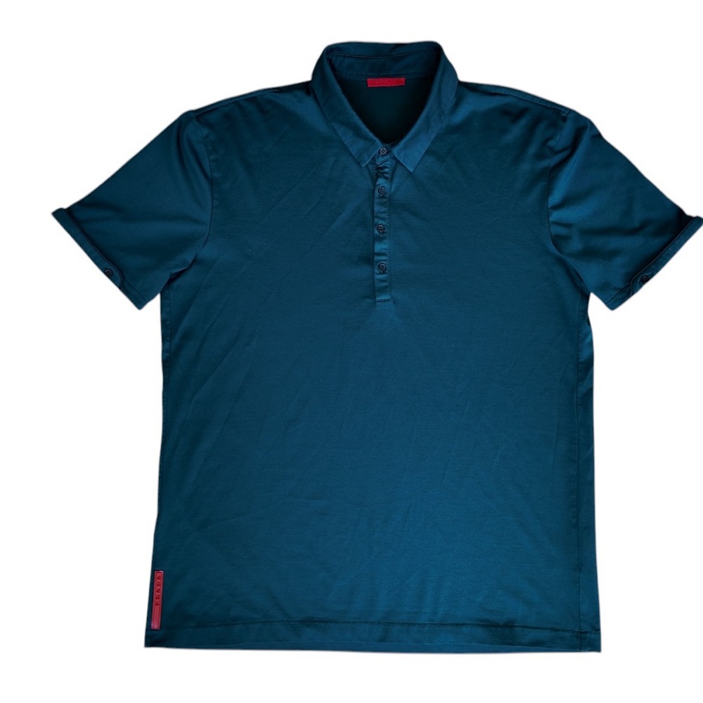 Prada Sport Red Tag Polo Shirt – Teal Green